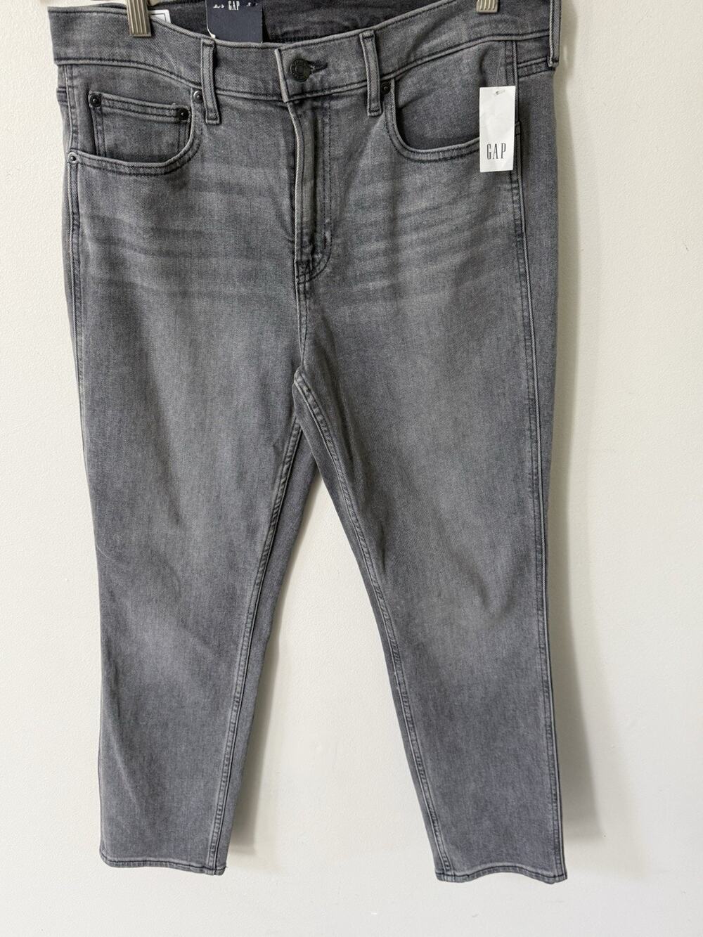 Gap Vintage Mid Rise Slim Jeans Size 31 12R Womens Black Gray Straight New